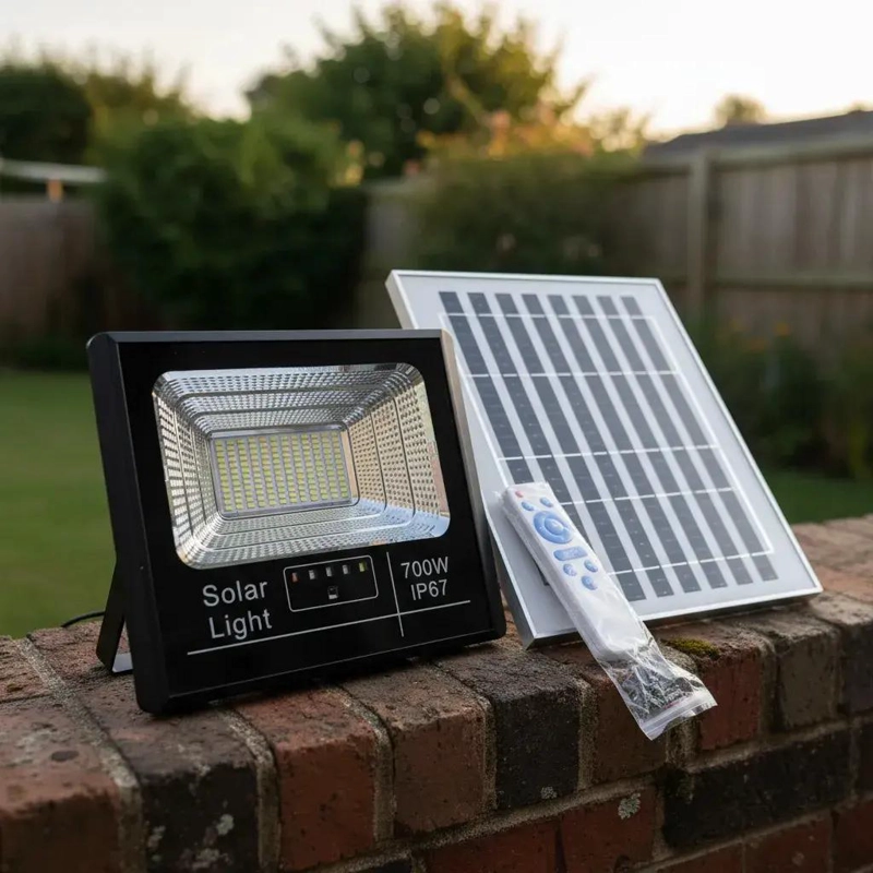 PACK 2 FOCOS SOLARES 700W CON PANELES IP67 - 4