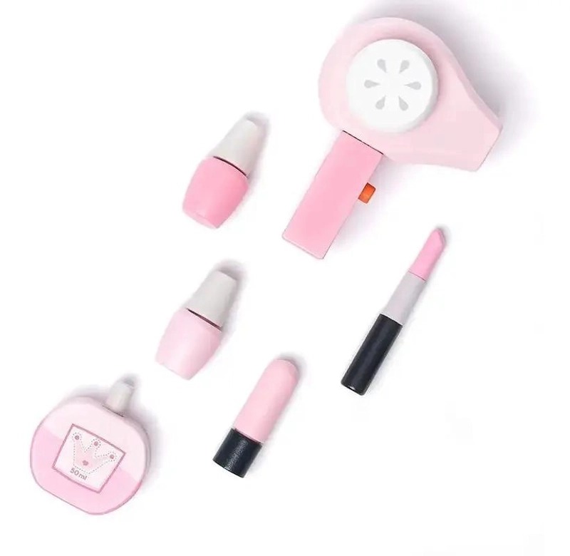 SET DE BELLEZA Y MAQUILLAJE DE MADERA PARA NIÑOS - 2
