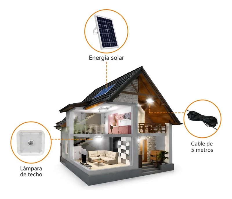 LAMPARA SOLAR EXTERIOR 300W LED LUZ FRIA CON CONTROL - 2