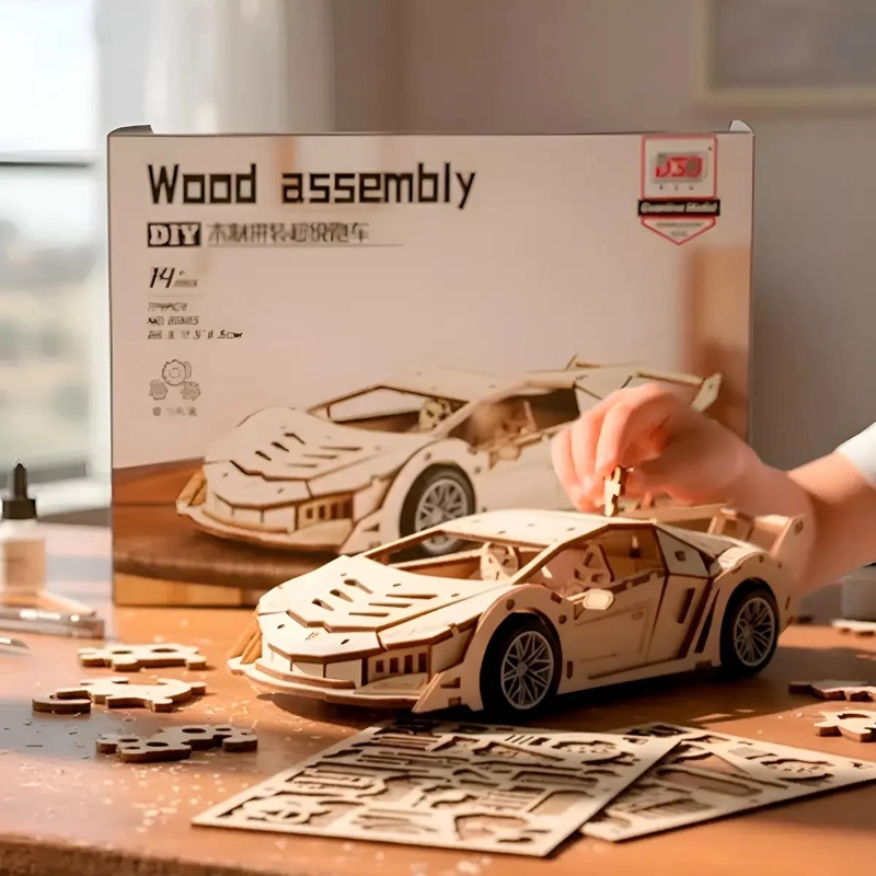 PUZZLE 3D LAMBORGHINI VENENO DE MADERA 114 PIEZAS - 1
