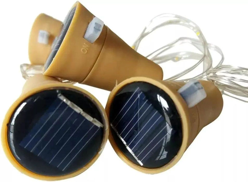 PACK 10 LUCES LED SOLARES TIPO CORCHO PARA BOTELLAS - 2