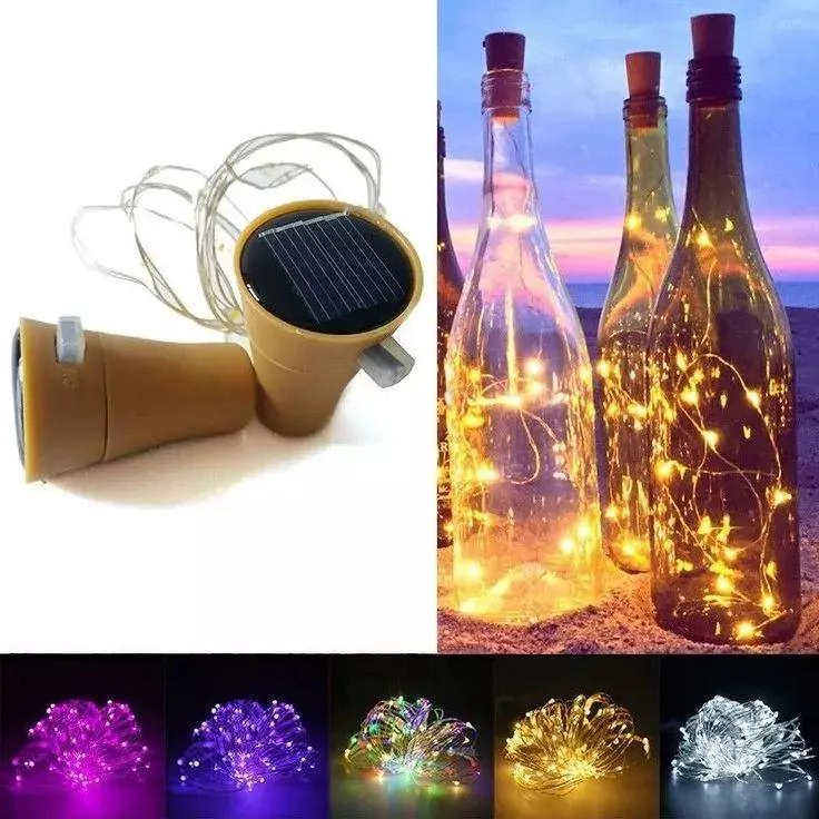 PACK 10 LUCES LED SOLARES TIPO CORCHO PARA BOTELLAS - 4