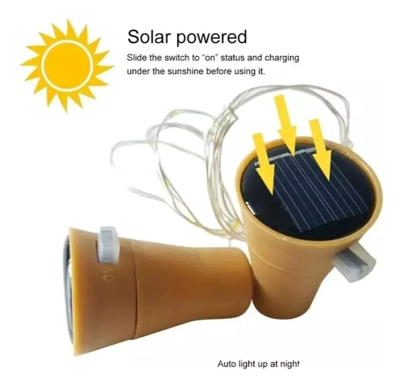 PACK 10 LUCES LED SOLARES TIPO CORCHO PARA BOTELLAS - 5