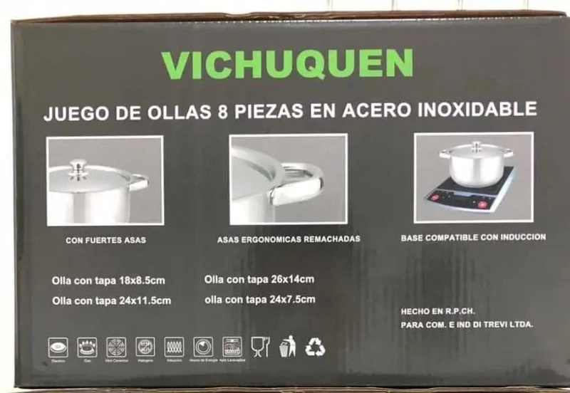 JUEGO DE OLLAS 8 PIEZAS ACERO INOXIDABLE - 5