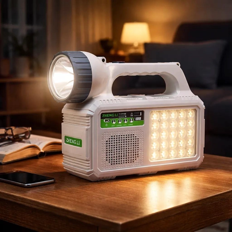 FOCO SOLAR MULTIFUNCION CON LINTERNA Y RADIO - 5