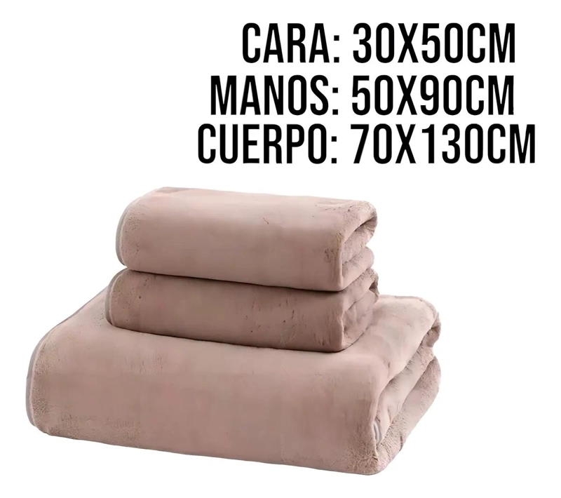 TOALLAS DE MICROFIBRA PACK 3 UNIDADES ROSA PALO - 4