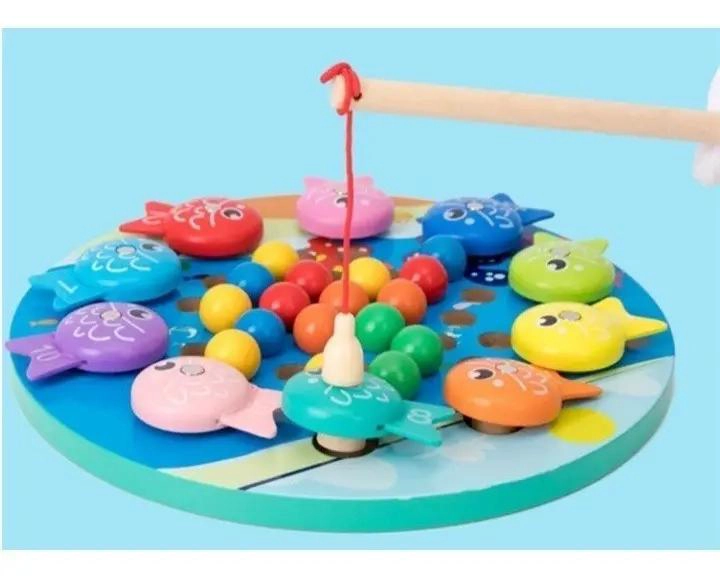 JUEGO DE PESCA MAGNE TICO DE MADERA PUZZLE ROMPECABEZAS - 3