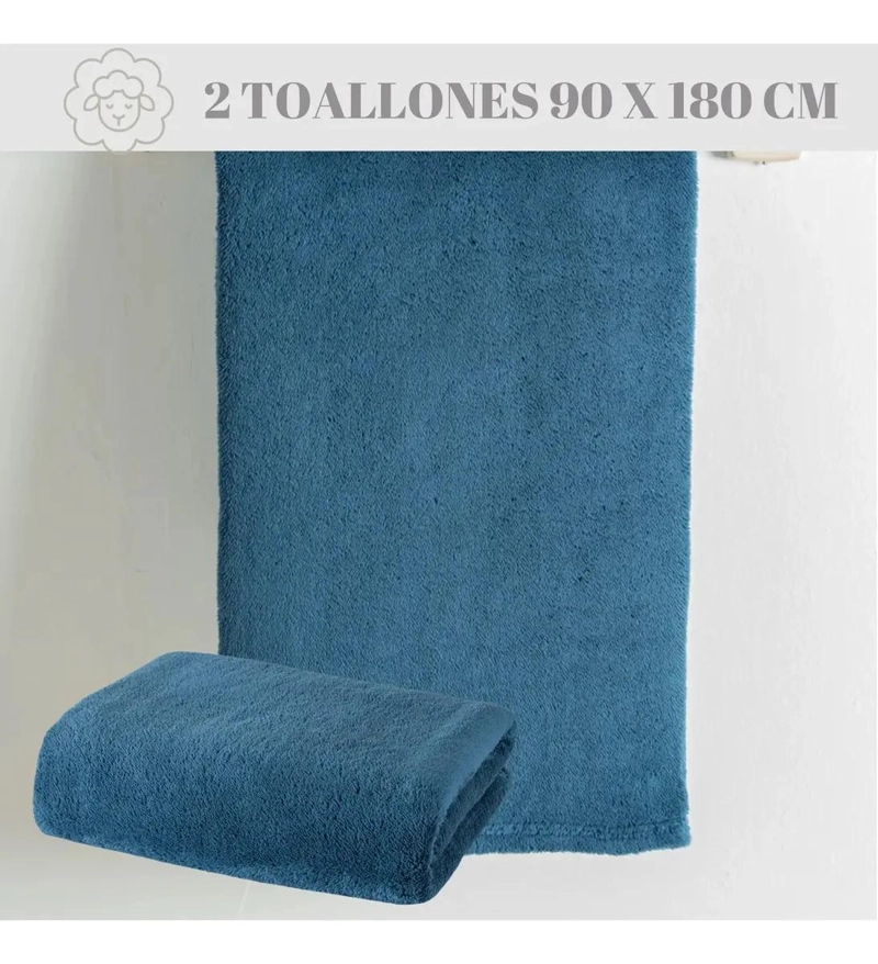 SET 2 TOALLAS DE BAÑO GRANDES MICROFIBRA 90X180 CM - 3