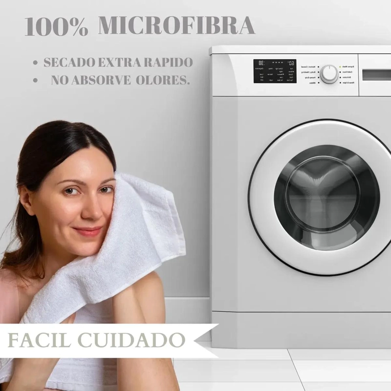 SET 2 TOALLAS DE BAÑO GRANDES MICROFIBRA 90X180 CM - 4