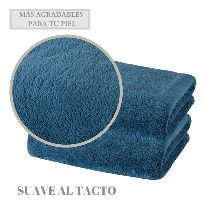 SET 2 TOALLAS DE BAÑO GRANDES MICROFIBRA 90X180 CM - 5