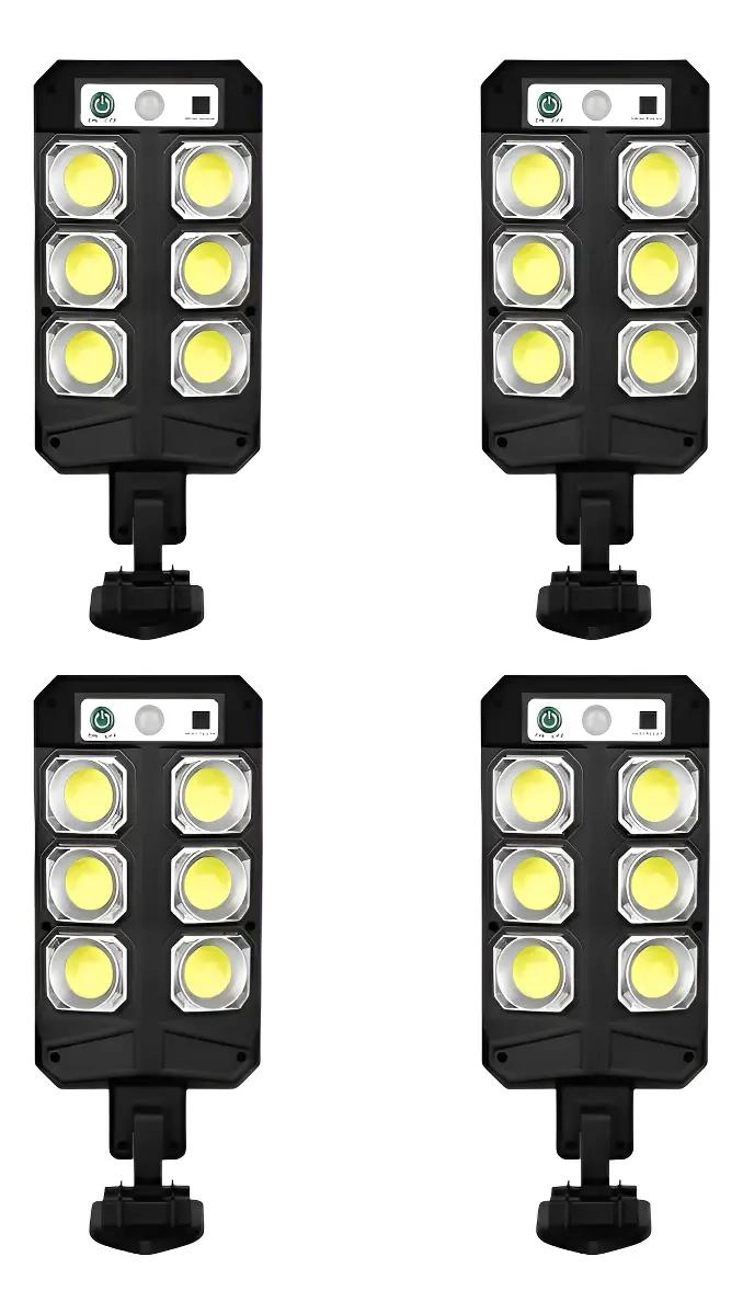 PACK 4 LAMPARAS FOCO SOLAR EXTERIOR CON SENSOR Y CONTROL - 1