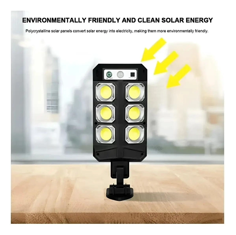 PACK 4 LAMPARAS FOCO SOLAR EXTERIOR CON SENSOR Y CONTROL - 4