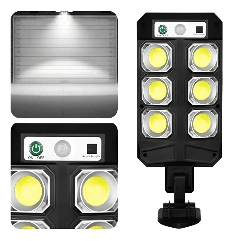 PACK 4 LAMPARAS FOCO SOLAR EXTERIOR CON SENSOR Y CONTROL - 5