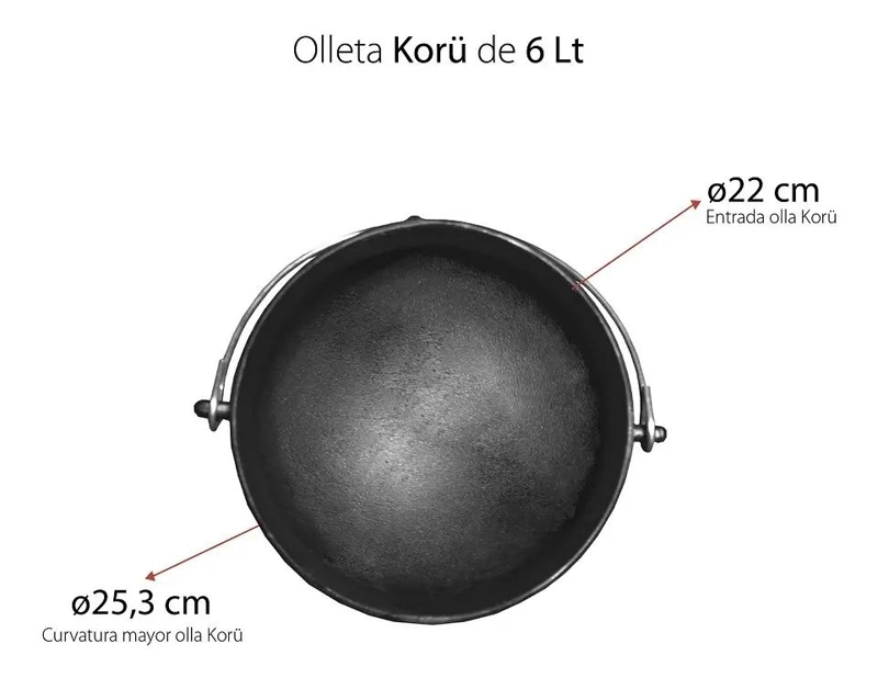 OLLA DE FIERRO FUNDIDO 6 LITROS PARA COCINA - 2