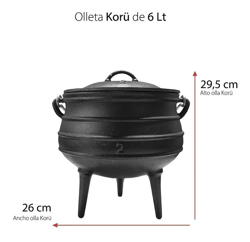 OLLA DE FIERRO FUNDIDO 6 LITROS PARA COCINA - 3