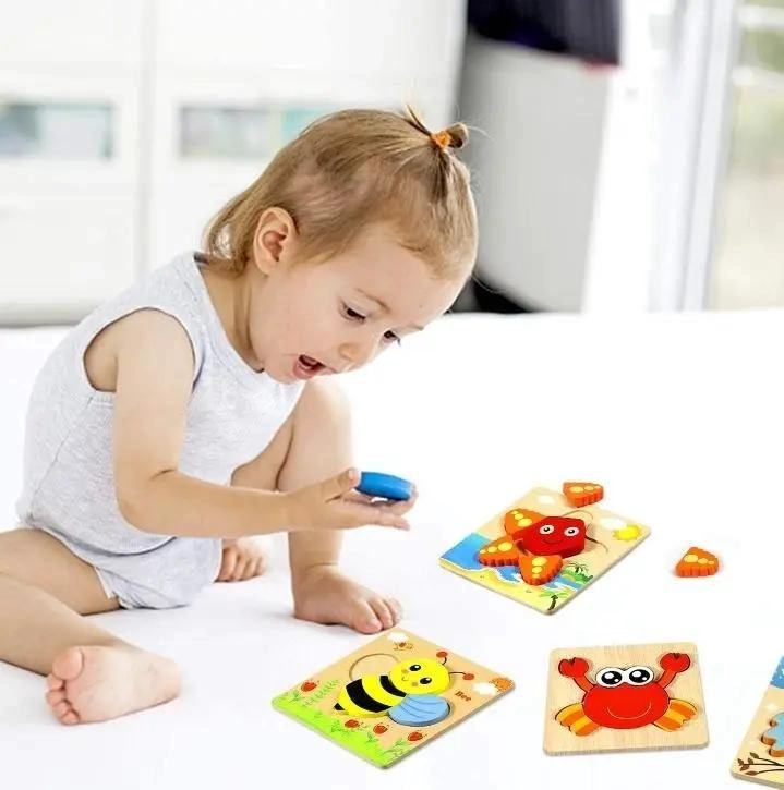 PACK 5 ROMPECABEZAS DE MADERA PARA NIÑOS PEQUEÑOS - 2