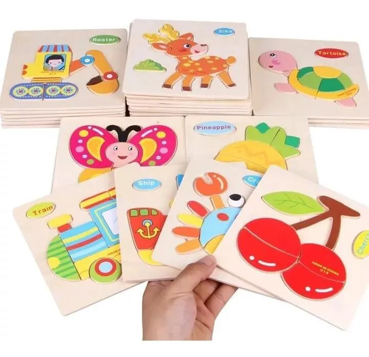 PACK 5 ROMPECABEZAS DE MADERA PARA NIÑOS PEQUEÑOS - 5