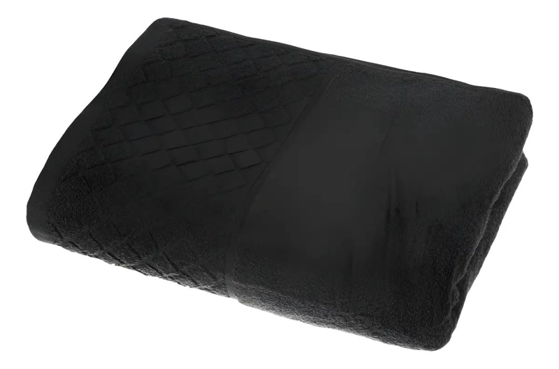 TOALLA DE ALGODON 70X130 CM NEGRA CON BORDE - 1