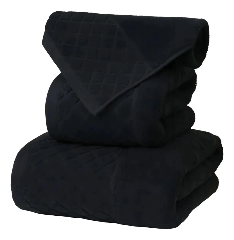 TOALLA DE ALGODON 70X130 CM NEGRA CON BORDE - 3