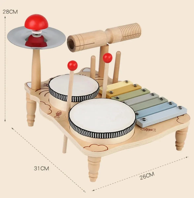 JUGUETE DIDACTICO MONTESSORI MUSICAL 7 EN 1 DE MADERA - 2