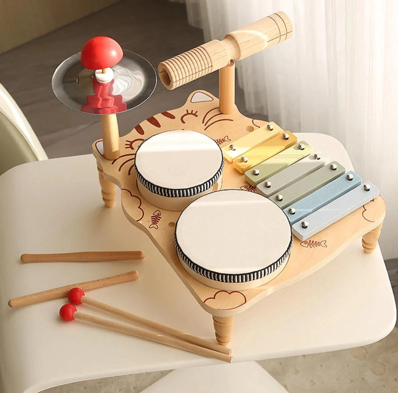 JUGUETE DIDACTICO MONTESSORI MUSICAL 7 EN 1 DE MADERA - 4