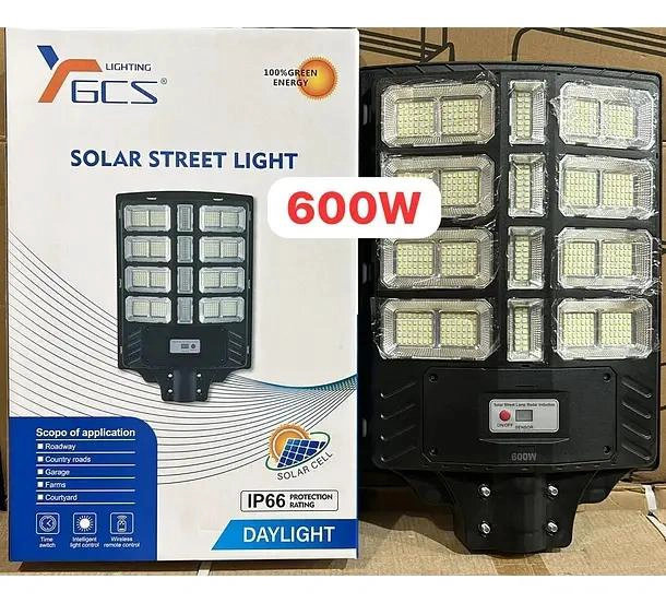 FOCO SOLAR PARA EXTERIORES 600W CON POSTE - 3