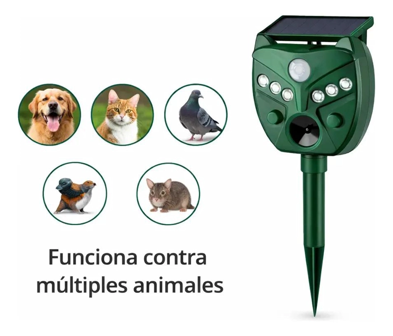 REPELENTE ULTRASONICO PARA ANIMALES Y AVES CON SENSOR DE - 2