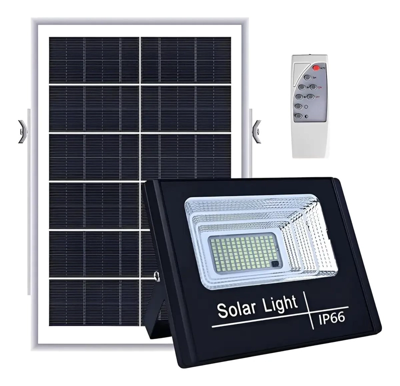 LUZ LED DE SEGURIDAD PARA EXTERIORES CON PANEL SOLAR 300W - 1