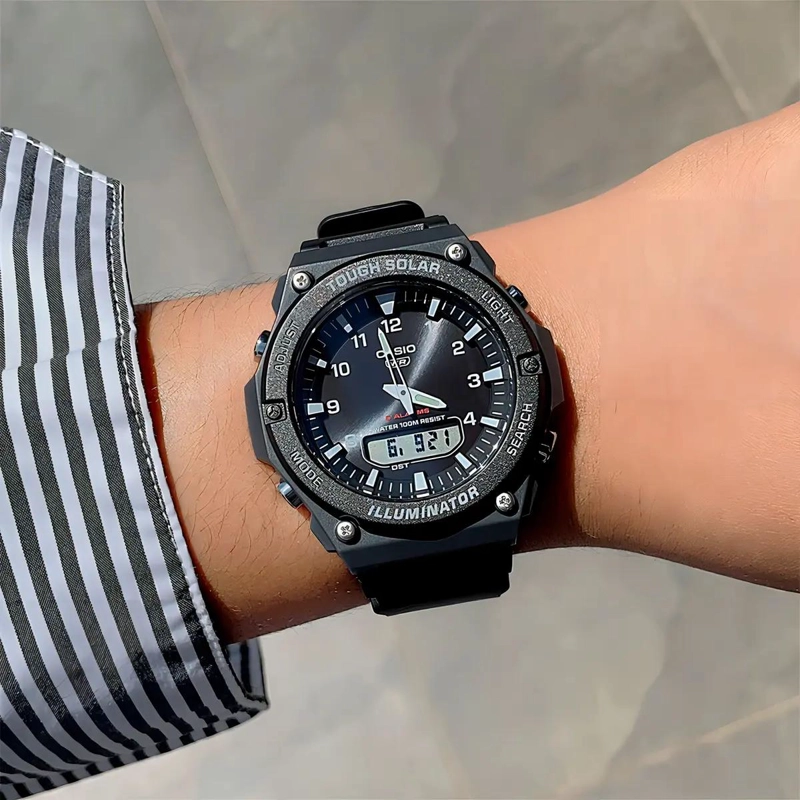 RELOJ SOLAR PARA HOMBRE CON CORREA NEGRA - 3
