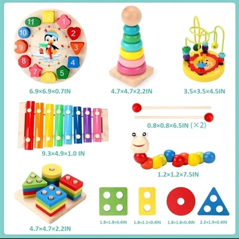 JUEGOS DIDACTICOS DE MADERA MONTESSORI 8 PIEZAS - 5
