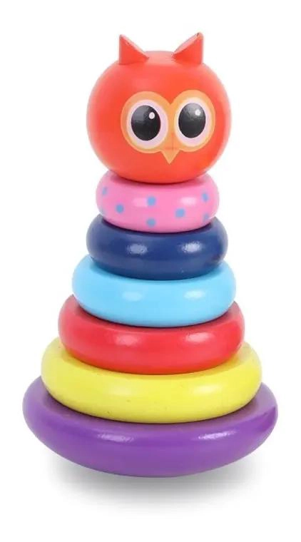 TORRE APILABLE DE MADERA CON DOBLE ARCOIRIS PARA NIÑOS - 3