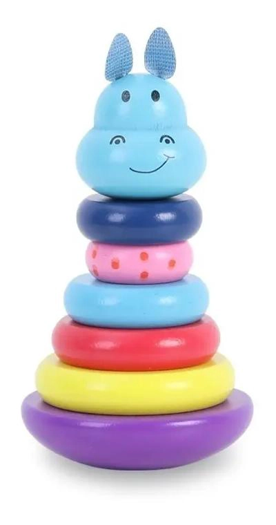 TORRE APILABLE DE MADERA CON DOBLE ARCOIRIS PARA NIÑOS - 4