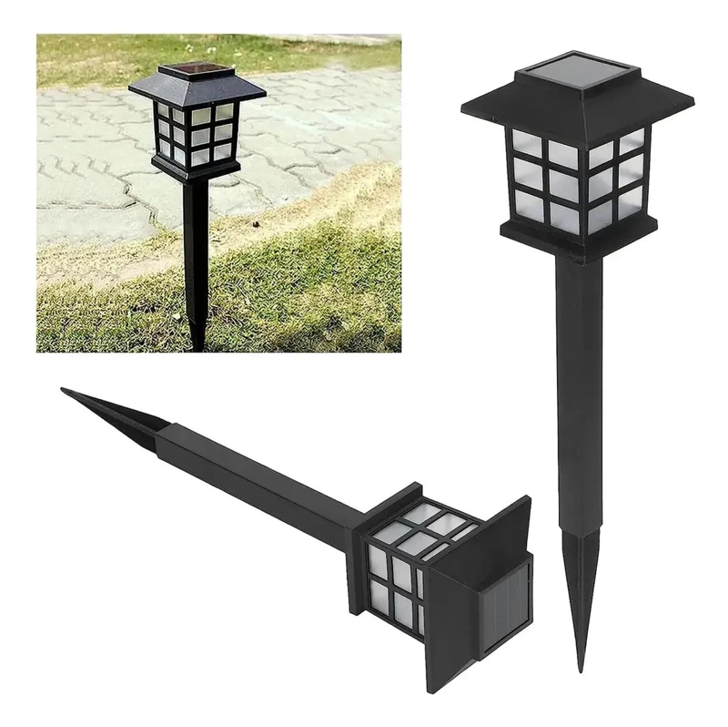 PACK 4 ESTACAS SOLARES CON FAROL LED PARA JARDIN - 2