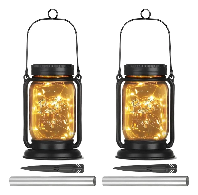 FAROL SOLAR LED PARA JARDIN LUZ CALIDA PACK 2 - 1