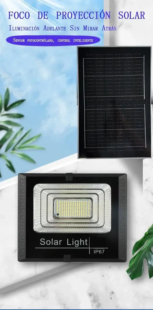 FOCO LED REFLECTOR SOLAR PARA EXTERIOR CON SOPORTE Y MAND - 2