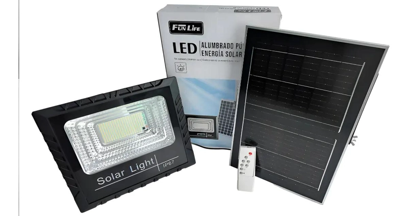 FOCO LED REFLECTOR SOLAR PARA EXTERIOR CON SOPORTE Y MAND - 5