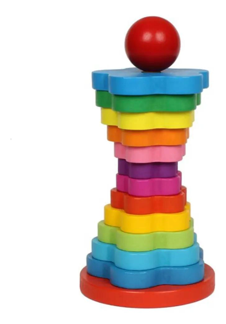 TORRES APILABLES DE MADERA PARA JUEGO EDUCATIVO - 3