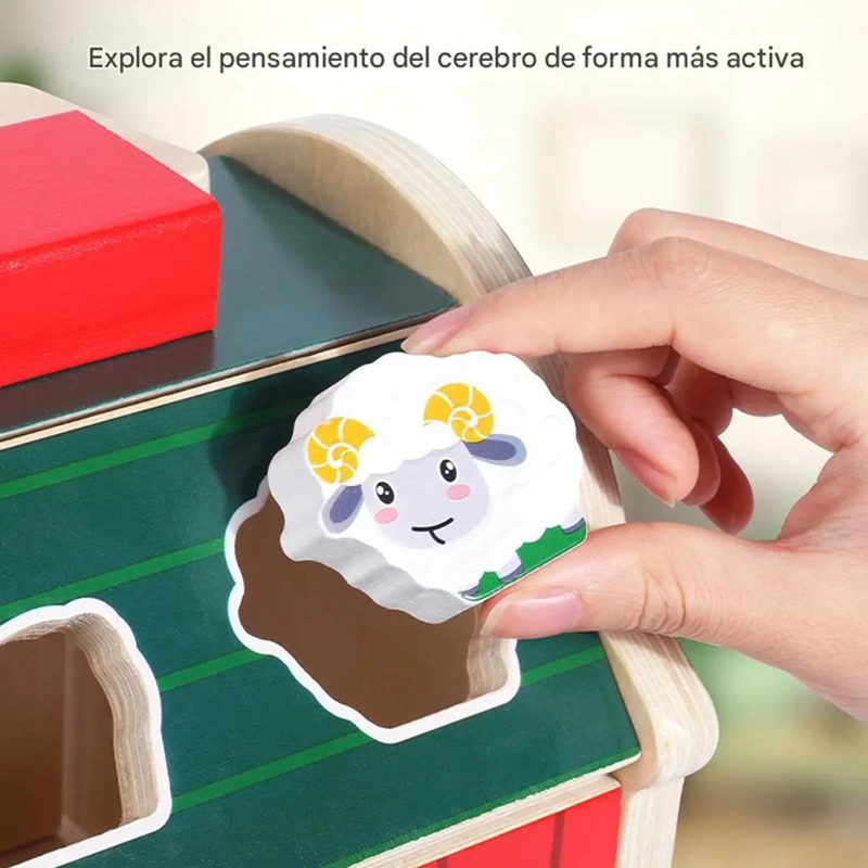 JUGUETE DIDACTICO GRANJA ANIMALES DE MADERA PARA NIÑOS - 4