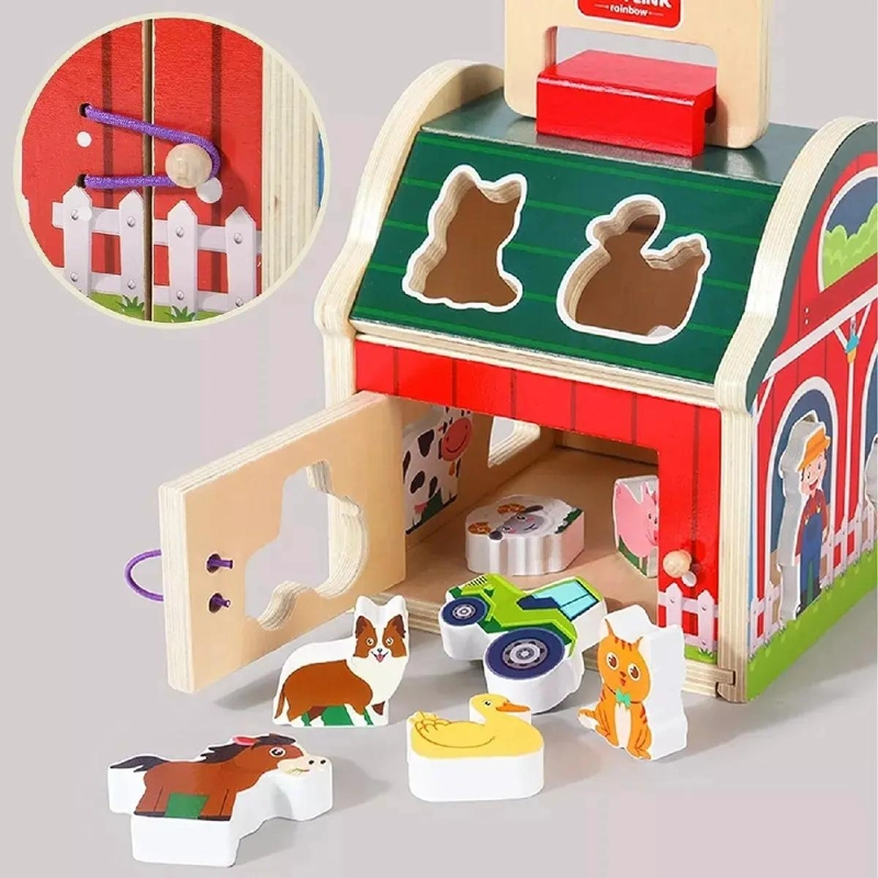 JUGUETE DIDACTICO GRANJA ANIMALES DE MADERA PARA NIÑOS - 5