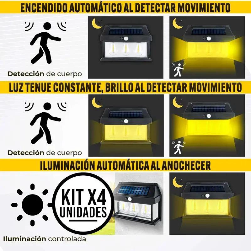 FAROLES SOLARES EXTERIORES CON FOCOS LED PARA TERRAZA - 3