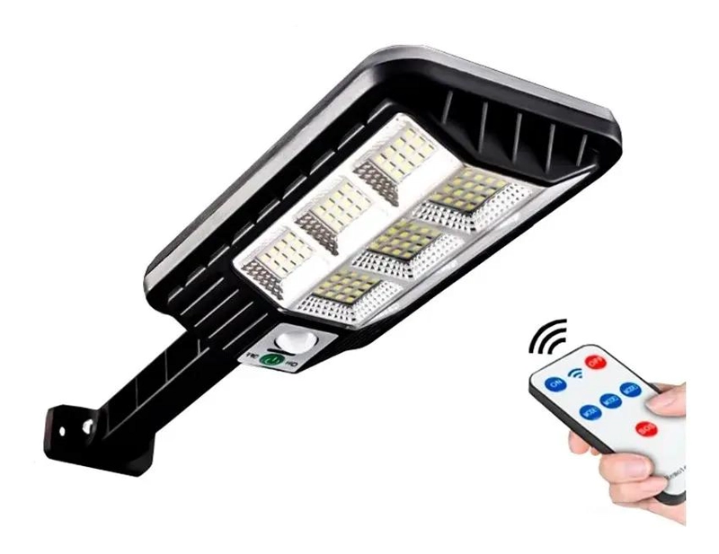 FOCO LED SOLAR 120 LEDS CON SENSOR Y CONTROL REMOTO - 1
