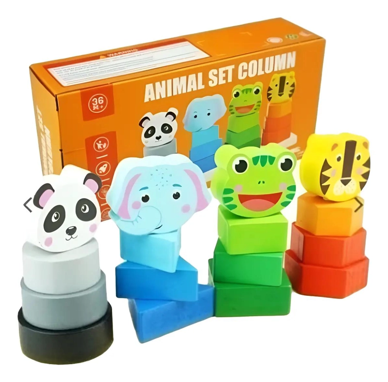TORRE DIDACTICA DE ENCAJE CON ANIMALES Y FIGURAS - 1