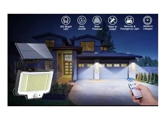 PACK 2 LUCES SOLARES EXTERIORES 200 LED CON SENSOR - 2