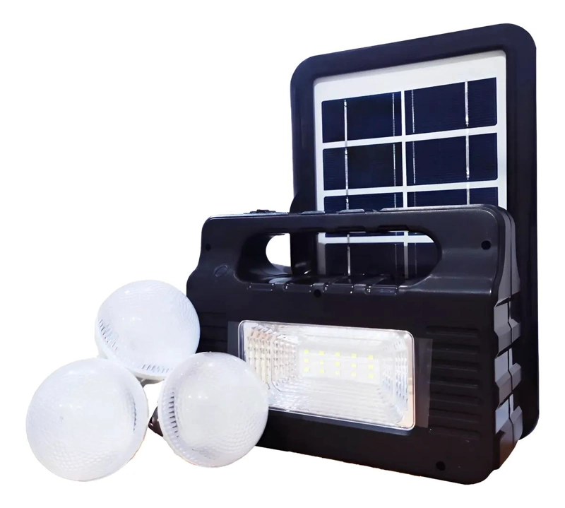 KIT SOLAR DE EMERGENCIA PARA CAMPING CON 3 AMPOLLETAS USB - 1
