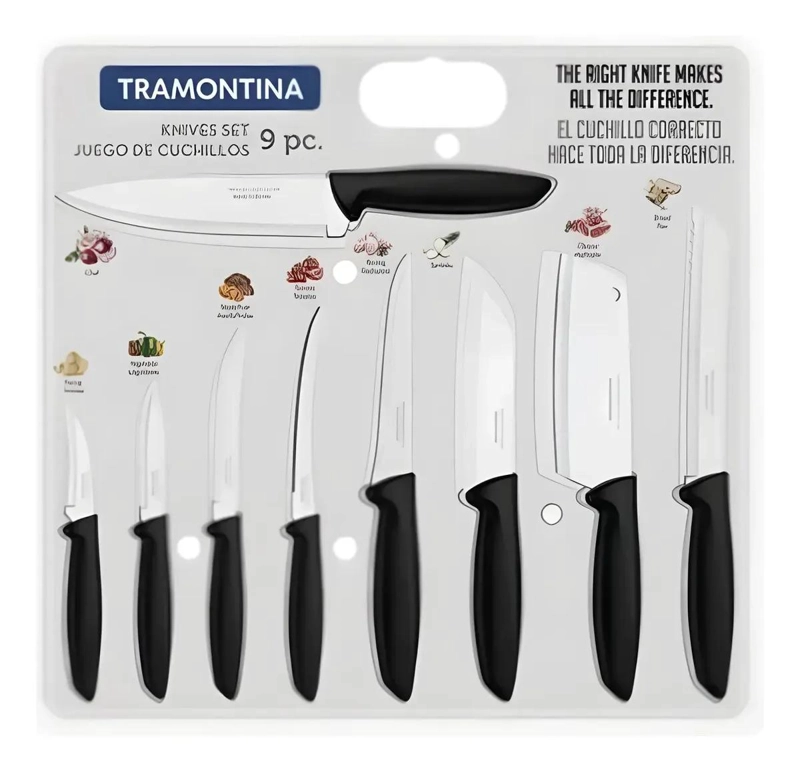 SET DE 9 CUCHILLOS PROFESIONALES DE ACERO INOXIDABLE - 4