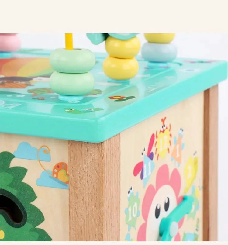CUBO DIDACTICO MULTIFUNCIONAL DE MADERA PARA BEBE S - 3
