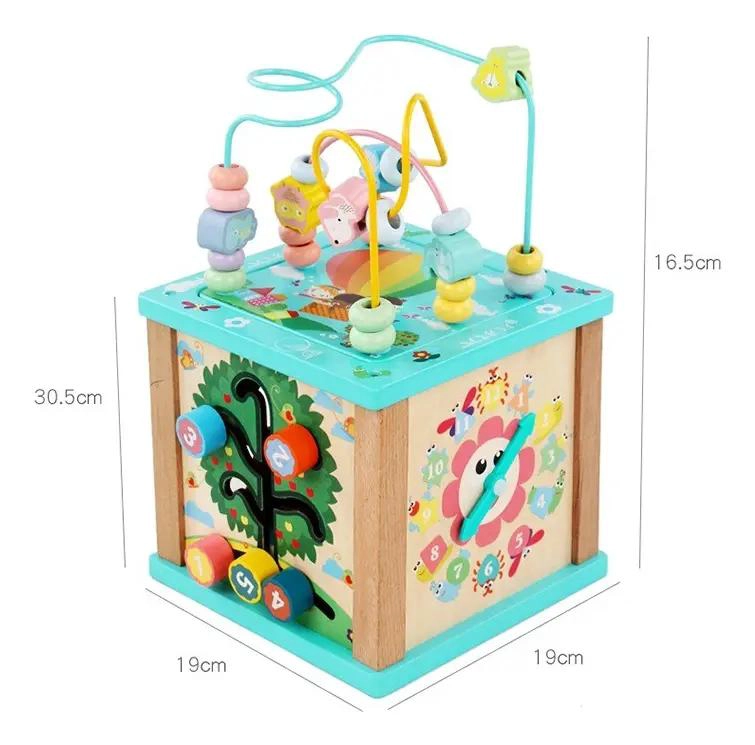 CUBO DIDACTICO MULTIFUNCIONAL DE MADERA PARA BEBE S - 4