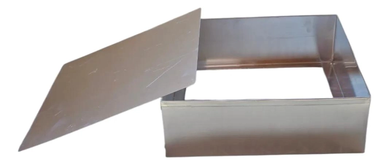 MOLDE PARA TORTA CUADRADO DESMONTABLE DE ALUMINIO 30X30 CM CON ALTURA DE 10 CM - 2