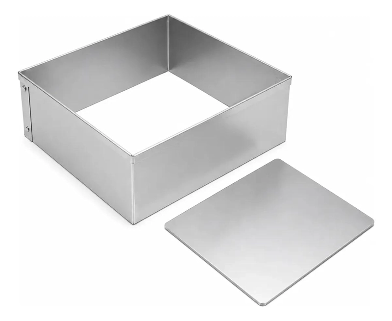 MOLDE PARA TORTA CUADRADO DESMONTABLE DE ALUMINIO 30X30 CM CON ALTURA DE 10 CM - 6