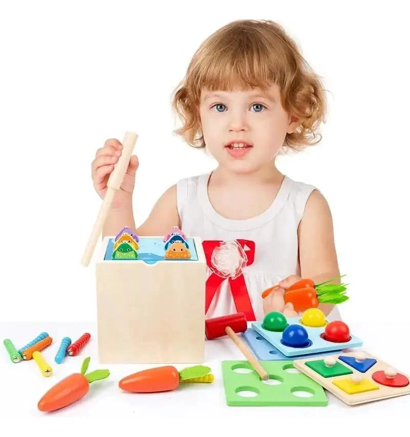 CUBO MONTESSORI 5 EN 1 DE MADERA PARA NIÑOS - 2